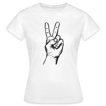Victory Handzeichen – Illustration - Frauen T-Shirt - Weiß - Vorne - AI Model Female 172 dark (172cm)