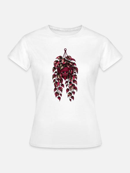Neon Hängepothos – Dark Botanical Design - Frauen T-Shirt - Weiß