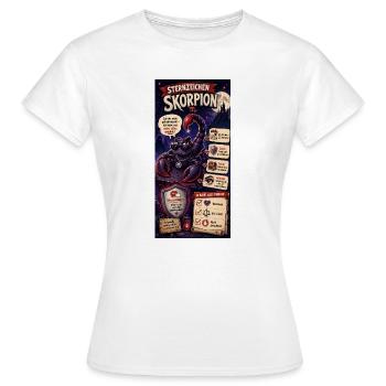 Skorpion - Loyal, tiefgründig und verschwiegen - Frauen T-Shirt - Weiß - Vorne - AI Model Female 172 dark (172cm)