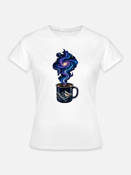 Galaktischer Kaffee - Frauen T-Shirt - Weiß