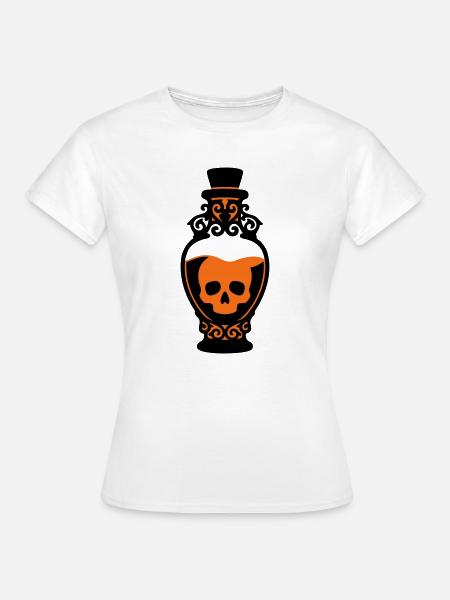 Totenkopf Giftflasche Grafik - Frauen T-Shirt - Weiß