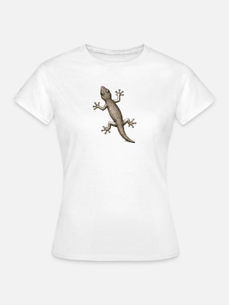 GEEKLEY – Bestiary – Gecko - Frauen T-Shirt - Weiß
