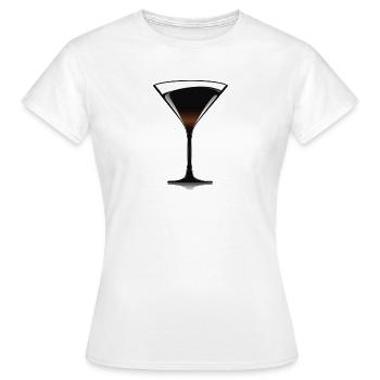 Schwarzer Martini Glas Silhouette Alkohol - Frauen T-Shirt - Weiß - Vorne - AI Model Female 172 dark (172cm)