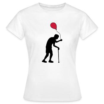 Opa mit Luftballon - Frauen T-Shirt - Weiß - Vorne - AI Model Female 172 dark (172cm)