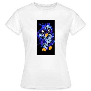 Owl Happy - T-shirt Femme - blanc - Devant - AI Model Female 172 dark (172cm)