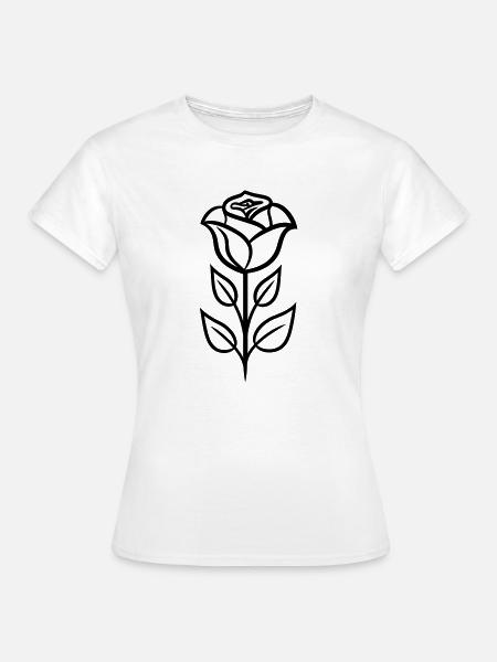 Rosa Blume - Frauen T-Shirt - Weiß