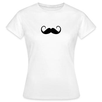 moustache - T-shirt Femme - blanc - Devant - AI Model Female 172 dark (172cm)
