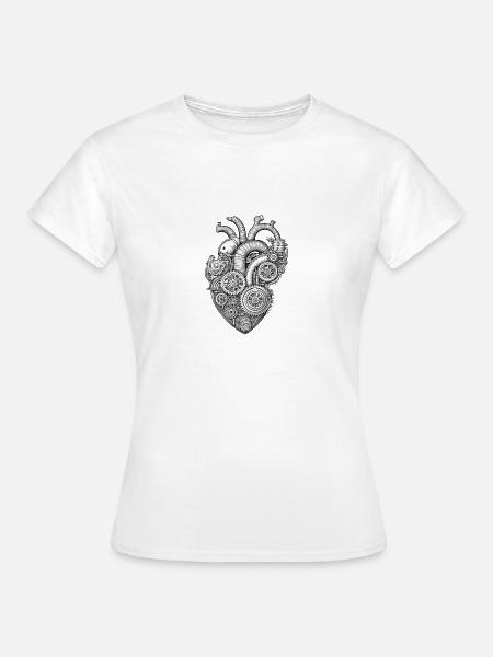 Coeur Steampunk - T-shirt Femme - blanc