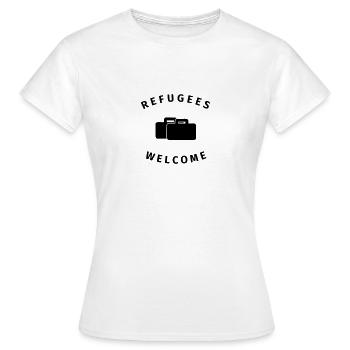 refugees welcome - T-shirt Femme - blanc - Devant - AI Model Female 172 dark (172cm)