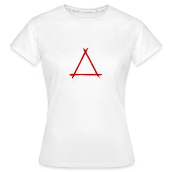 Alchemy icon fire red - Women's T-Shirt - white - Front - AI Model Female 172 dark (172cm)