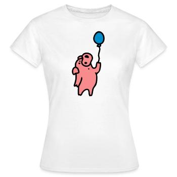 Pig + ballon à air 3 - T-shirt Femme - blanc - Devant - AI Model Female 172 dark (172cm)