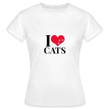 I love cats - Women's T-Shirt - white - Front - AI Model Female 172 dark (172cm)