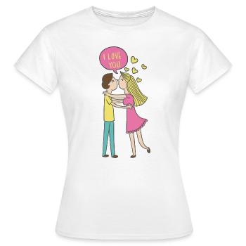 "Ich liebe dich" Erkläre deine Liebe mit Stil"Tees" - Frauen T-Shirt - Weiß - Vorne - AI Model Female 172 dark (172cm)