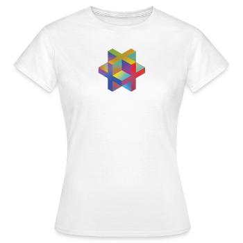 Isometric 3D Cross - Women's T-Shirt - white - Front - AI Model Female 172 dark (172cm)