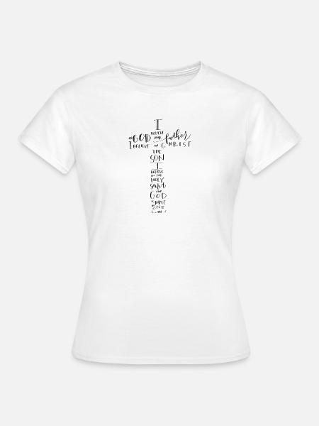 Glaubenskreuz Handschrift Text - Frauen T-Shirt - Weiß