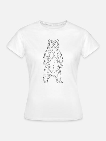 Minimalistische Bär Silhouette Freiheit - Frauen T-Shirt - Weiß