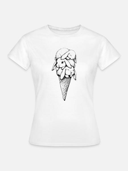 Häschen Eiscreme - Frauen T-Shirt - Weiß