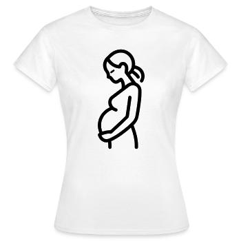 femme enceinte - T-shirt Femme - blanc - Devant - AI Model Female 172 dark (172cm)