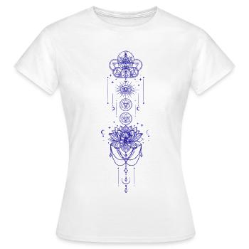 Spiritualité Géométrie Sacrée Fleur de Lotus Zen - T-shirt Femme - blanc - Devant - AI Model Female 172 dark (172cm)