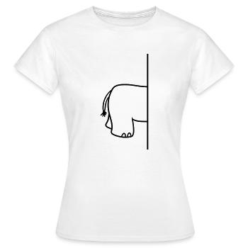 wand_halbes_getrennt_hinter_hinterteil_a - Frauen T-Shirt - Weiß - Vorne - AI Model Female 172 dark (172cm)