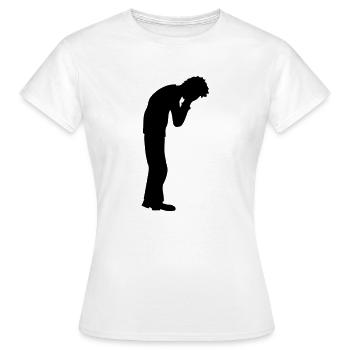 Depression stehend weinen - Frauen T-Shirt - Weiß - Vorne - AI Model Female 172 dark (172cm)