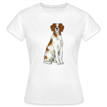 French Brittany Spaniel Epagneul Breton Geschenk - Frauen T-Shirt - Weiß - Vorne - AI Model Female 172 dark (172cm)