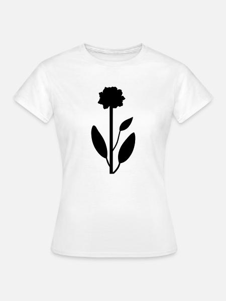 Blume mit Stiel - Frauen T-Shirt - Weiß