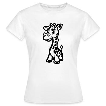 Animal girafe - T-shirt Femme - blanc - Devant - AI Model Female 172 dark (172cm)
