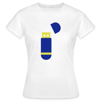 lecteur USB - T-shirt Femme - blanc - Devant - AI Model Female 172 dark (172cm)