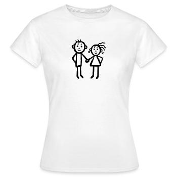 Couple - siblings - Women's T-Shirt - white - Front - AI Model Female 172 dark (172cm)