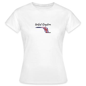 United Kingdom - Women's T-Shirt - white - Front - AI Model Female 172 dark (172cm)