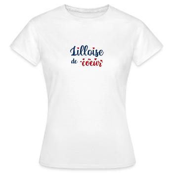 Lilloise de coeur - T-shirt Femme - blanc - Devant - AI Model Female 172 dark (172cm)