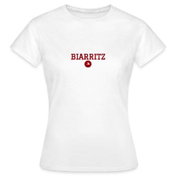 BIARRITZ vague rouge - T-shirt Femme - blanc - Devant - AI Model Female 172 dark (172cm)