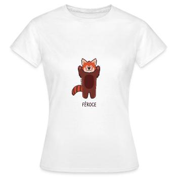 Panda Roux - Féroce - T-shirt Femme - blanc - Devant - AI Model Female 172 dark (172cm)