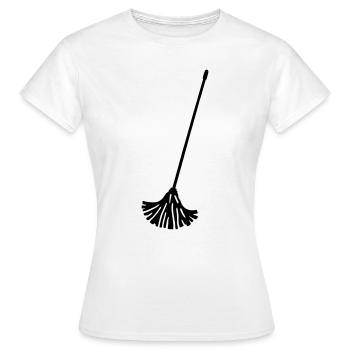 Wischmop - putzen - Frauen T-Shirt - Weiß - Vorne - AI Model Female 172 dark (172cm)