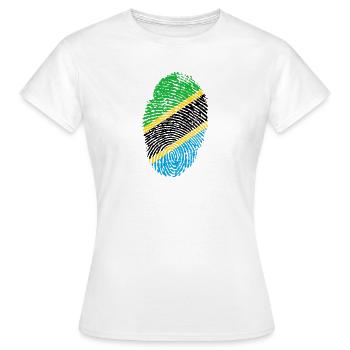 Empreintes digitales - Tanzanie - T-shirt Femme - blanc - Devant - AI Model Female 172 dark (172cm)