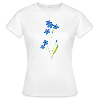 zartes Vergissmeinnicht im klassischen Blau - Frauen T-Shirt - Weiß - Vorne - AI Model Female 172 dark (172cm)