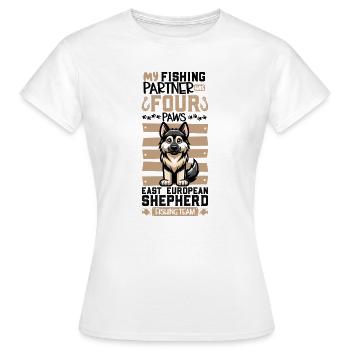 Pêche et berger d’Europe de l’Est - T-shirt Femme - blanc - Devant - AI Model Female 172 dark (172cm)