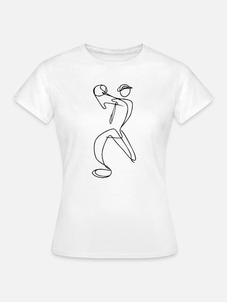 Cricket Bowler Zeichnung - Frauen T-Shirt - Weiß