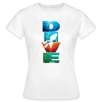 Art de lettres sous-marines en plongée - T-shirt Femme - blanc - Devant - AI Model Female 172 dark (172cm)