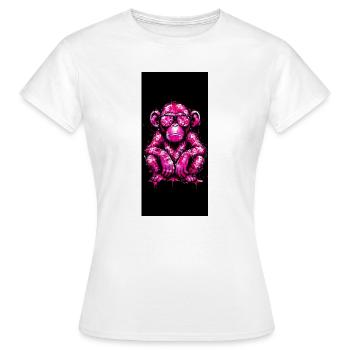 Rosa Graffiti-Affe mit Brille - Frauen T-Shirt - Weiß - Vorne - AI Model Female 172 dark (172cm)