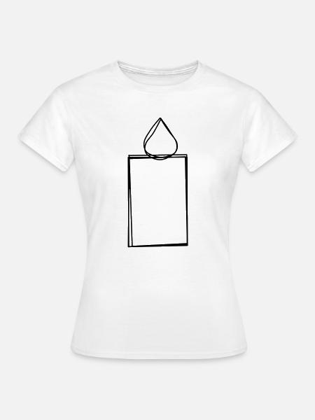 Kerze handgezeichnet - Frauen T-Shirt - Weiß