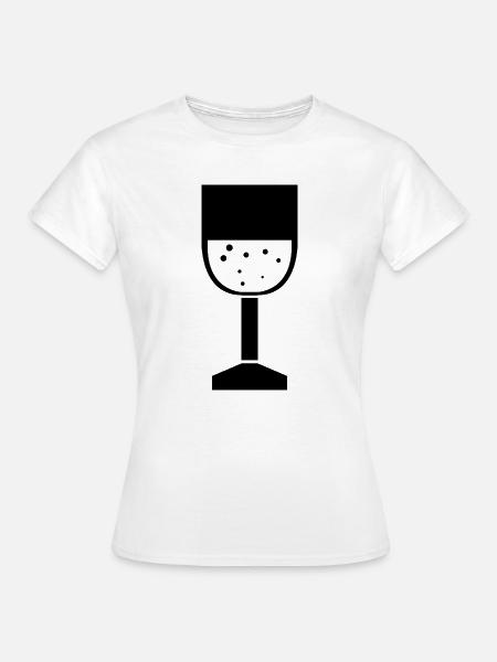 Weinglas - Frauen T-Shirt - Weiß