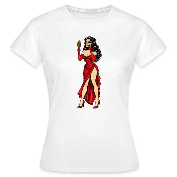 MAKABRE VANITAS REDLIPS - Frauen T-Shirt - Weiß - Vorne - AI Model Female 172 dark (172cm)