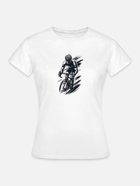 Radfahrer, Grafik - Frauen T-Shirt - Weiß