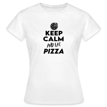 Keep Calm Eat Pizza Pizza manger - T-shirt Femme - blanc - Devant - AI Model Female 172 dark (172cm)