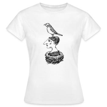 Dans le nid - T-shirt Femme - blanc - Devant - AI Model Female 172 dark (172cm)