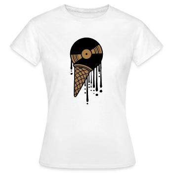 vinyl eis schmelzen tropfen graffiti kugel platte - Frauen T-Shirt - Weiß - Vorne - AI Model Female 172 dark (172cm)