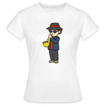Saxophoniste / Saxophoniste - T-shirt Femme - blanc - Devant - AI Model Female 172 dark (172cm)