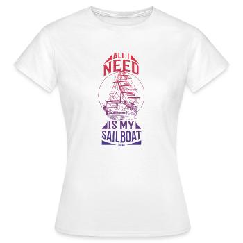 Segeln - Frauen T-Shirt - Weiß - Vorne - AI Model Female 172 dark (172cm)